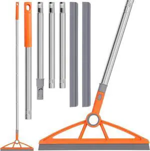 wlich 2-in-1 Air Broom, Silicone Rubber Broom with 54" Handle & 2 Strips wlich 2-in-1 Air Broom, Silicone Rubber Broom with 54" Handle & 2 Strips