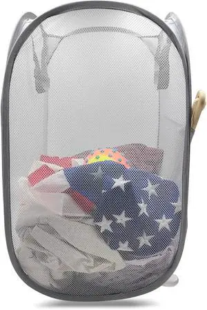 Sturdy Mesh Laundry Hamper Basket Bag,collapsible Pop up for Laundry Room Sturdy Mesh Laundry Hamper Basket Bag,collapsible Pop up for Laundry Room