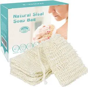 E-Know Soap Bag, 5 Pack Natural Sisal Soap Saver, Zero Waste Plastic-Free Soap Net, Foaming and Drying The Soap, Massage, Peeling E-Know Soap Bag, 5 Pack Natural Sisal Soap Saver, Zero Waste Plastic-Free Soap Net, Foaming and Drying The Soap, Massage, Peeling