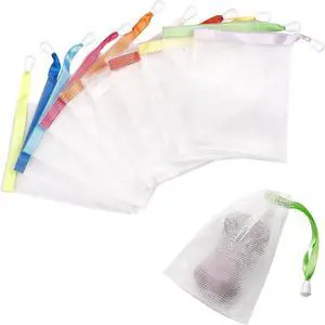 10PCS Mesh Soap Bag, Exfoliating Soap Saver Pouch, Foam Net Soap Saver, Soap Bag Soft for Shower with Drawstring 10PCS Mesh Soap Bag, Exfoliating Soap Saver Pouch, Foam Net Soap Saver, Soap Bag Soft for Shower with Drawstring