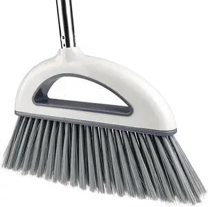 Angle Broom for Hardwood Floors - Soft Bristled Kitchen Broom, Indoor & Office Use (Off White) Angle Broom for Hardwood Floors - Soft Bristled Kitchen Broom, Indoor & Office Use (Off White)