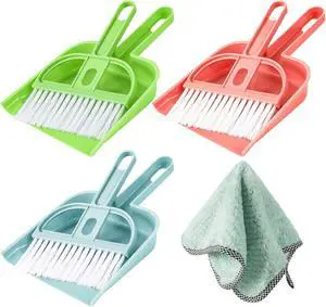 Lamoutor 3 Pack Mini Hand Broom and Dustpan Set Small Dust Pans with Brush Set Cleaning Tool for Desk, Car and Animal Waste Mixed Color Lamoutor 3 Pack Mini Hand Broom and Dustpan Set Small Dust Pans with Brush Set Cleaning Tool for Desk, Car and Animal Waste Mixed Color