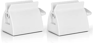 2pcs-Rolling Tube Toothpaste Squeezer Toothpaste Seat Holder Stand for Bathroom Accessories White 2pcs-Rolling Tube Toothpaste Squeezer Toothpaste Seat Holder Stand for Bathroom Accessories White