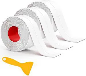 Fixmend Caulk Tape Self Adhesive, 3 Rolls Toilet Caulking Strip Waterproof Fixmend Caulk Tape Self Adhesive, 3 Rolls Toilet Caulking Strip Waterproof