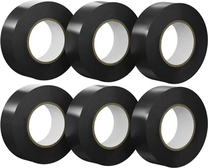 SWRT 6 Pack Black Electrical Tape Waterproof, 0.75 in x 66 FT High Temp Electric Tape Under 600V for All Weather - UV Protection - Flame Retardant SWRT 6 Pack Black Electrical Tape Waterproof, 0.75 in x 66 FT High Temp Electric Tape Under 600V for All Weather - UV Protection - Flame Retardant