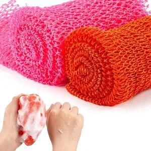 Shappy 2 Pcs African Net Sponge Exfoliating Net African Body Scrubber Bath Rag Washcloth Towel Shower Body Back Scrubber Skin Smoother for Daily Use or Stocking Stuffer(Yellow, Pink) Shappy 2 Pcs African Net Sponge Exfoliating Net African Body Scrubber Bath Rag Washcloth Towel Shower Body Back Scrubber Skin Smoother for Daily Use or Stocking Stuffer(Yellow, Pink)