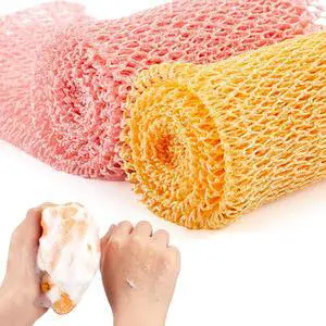Shappy 2 Pcs African Net Sponge Exfoliating Net African Body Scrubber Bath Rag Washcloth Towel Shower Body Back Scrubber Skin Smoother for Daily Use or Stocking Stuffer(Peach Pink, Creamy) Shappy 2 Pcs African Net Sponge Exfoliating Net African Body Scrubber Bath Rag Washcloth Towel Shower Body Back Scrubber Skin Smoother for Daily Use or Stocking Stuffer(Peach Pink, Creamy)