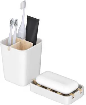 Toothbrush Holders and Soap Holder Set, Bathroom Accessories Countertop Toothbrush Holders and Soap Holder Set, Bathroom Accessories Countertop