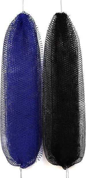 African Net Sponge Authentic, 2 Pieces African Exfoliating Net Sponge with Knots, Quick-Drying Body Scrub Net, Bath Washcloth Loofah for Women and Men (Navy Blue+Black) African Net Sponge Authentic, 2 Pieces African Exfoliating Net Sponge with Knots, Quick-Drying Body Scrub Net, Bath Washcloth Loofah for Women and Men (Navy Blue+Black)