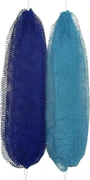 African Net Sponge Authentic, 2 Pieces African Exfoliating Net Sponge with Knots, Quick-Drying Body Scrub Net, Bath Washcloth Loofah for Women and Men (Navy Blue+Baby Blue) African Net Sponge Authentic, 2 Pieces African Exfoliating Net Sponge with Knots, Quick-Drying Body Scrub Net, Bath Washcloth Loofah for Women and Men (Navy Blue+Baby Blue)