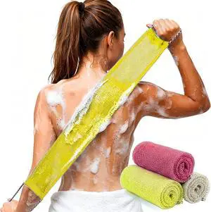 African Net Sponge Authentic - 3 Pcs Exfoliating Net Sponge with Mit Engmaschigem Design for Body & Back Scrubber, 31.5-Inch Long Bath Sponge for Shower, Skin Smoothing Washcloth (Pink, Yellow, White) African Net Sponge Authentic - 3 Pcs Exfoliating Net Sponge with Mit Engmaschigem Design for Body & Back Scrubber, 31.5-Inch Long Bath Sponge for Shower, Skin Smoothing Washcloth (Pink, Yellow, White)