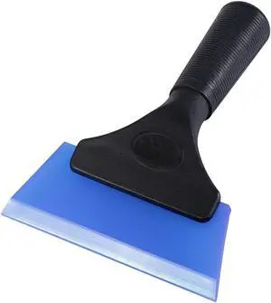 FOSHIO Small Squeegee with 5 Inch Dark Blue Rubber Blade Mini Wiper Window Tinting Tools for Mirror Glass Window Cleaner with Non-Slip Handle FOSHIO Small Squeegee with 5 Inch Dark Blue Rubber Blade Mini Wiper Window Tinting Tools for Mirror Glass Window Cleaner with Non-Slip Handle