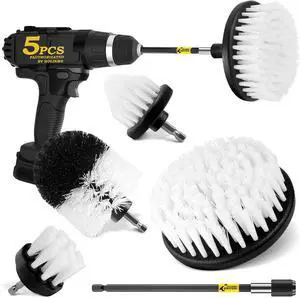 Holikme 5Pack Drill Brush Set with Extension for Car & Bath Detailing Holikme 5Pack Drill Brush Set with Extension for Car & Bath Detailing