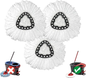 3 Pack Mop Head Replacement, Compatible for EasyWring 1-Tank System 3 Pack Mop Head Replacement, Compatible for EasyWring 1-Tank System