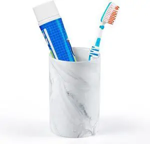 Bathroom Tumbler Cup, Ceramic Toothbrush Holder Stand for Mouthwash Rinsing, Toothpaste, Pen, Makeup Brush, Teaspoon Organizer, 10oz / 300ml (Marble Pattern) Bathroom Tumbler Cup, Ceramic Toothbrush Holder Stand for Mouthwash Rinsing, Toothpaste, Pen, Makeup Brush, Teaspoon Organizer, 10oz / 300ml (Marble Pattern)