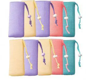 10Packs Exfoliating Mesh Soap Bag Mesh Saver Pouch Bubble Foaming Nets Pocket Drawstring Foaming Net Soap Bag for Shower Body Facial Cleaning Tool Random Color 10Packs Exfoliating Mesh Soap Bag Mesh Saver Pouch Bubble Foaming Nets Pocket Drawstring Foaming Net Soap Bag for Shower Body Facial Cleaning Tool Random Color