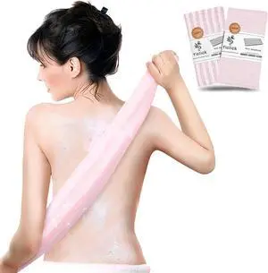 Yiclick Exfoliating Body Scrubber, Back Scrubber for Shower Bath, Japanese Scrub Wash Cloth, Exfoliating Washcloth Towel for Men Women, Body Exfoliator Loofah Luffa Sponge Net Rag Back Washer (Pink) Yiclick Exfoliating Body Scrubber, Back Scrubber for Shower Bath, Japanese Scrub Wash Cloth, Exfoliating Washcloth Towel for Men Women, Body Exfoliator Loofah Luffa Sponge Net Rag Back Washer (Pink)