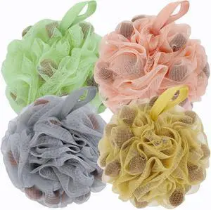 BCKENEY Bath Loofah Shower Sponge Body Back Scrubber Soft Mesh Shower Puffs Exfoliating Loofa for Women & Men Bath Accessories Cleaning Tool (4Pcs 60G Shower Puffs, Luxury) BCKENEY Bath Loofah Shower Sponge Body Back Scrubber Soft Mesh Shower Puffs Exfoliating Loofa for Women & Men Bath Accessories Cleaning Tool (4Pcs 60G Shower Puffs, Luxury)