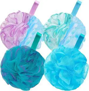 BCKENEY Bath Loofah Shower Sponge Body Back Scrubber Soft Mesh Shower Puffs Exfoliating Loofa for Women & Men Bath Accessories Cleaning Tool (4Pcs 75G, Extra Large) BCKENEY Bath Loofah Shower Sponge Body Back Scrubber Soft Mesh Shower Puffs Exfoliating Loofa for Women & Men Bath Accessories Cleaning Tool (4Pcs 75G, Extra Large)