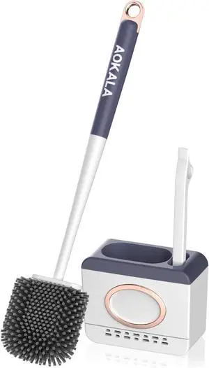 Dark Gray Toilet Bowl Cleaner Set - Silicone Toilet Brush and Holder for Deep Cleaning Dark Gray Toilet Bowl Cleaner Set - Silicone Toilet Brush and Holder for Deep Cleaning