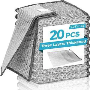 20 Pcs New Upgrade 3-Layer Metal Dish Cloth, No Scratches and No Odor, Multipurpose Wire Dishwashing Rag for Wet and Dry, Kitchen Cleaning Dish Rags,Sinks, Dishes, Stove Top, Dimensions(7.08x8.86) 20 Pcs New Upgrade 3-Layer Metal Dish Cloth, No Scratches and No Odor, Multipurpose Wire Dishwashing Rag for Wet and Dry, Kitchen Cleaning Dish Rags,Sinks, Dishes, Stove Top, Dimensions(7.08x8.86)