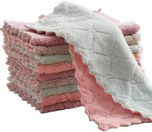 QURIPE 10-Pack Microfiber Cleaning Cloth Dish Towels, Double-Sided Dish Drying TowelsReusable Household Cleaning Cloths for House Furniture Table Kitchen Dish Window Glasses QURIPE 10-Pack Microfiber Cleaning Cloth Dish Towels, Double-Sided Dish Drying TowelsReusable Household Cleaning Cloths for House Furniture Table Kitchen Dish Window Glasses