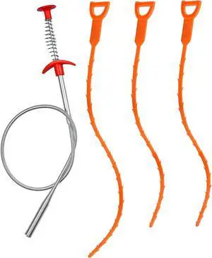 4PCS Drain Augers Hair Drain Clog Remover, Bendable Cleaner, for Kitchen Catcher, Sink, Sewer Cleaning Tool 4PCS Drain Augers Hair Drain Clog Remover, Bendable Cleaner, for Kitchen Catcher, Sink, Sewer Cleaning Tool