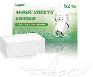 Magic Sponge Eraser Sheets, Ultra Thin Shower and Tub Scrubber, 52 PCS Magic Sponge Eraser Sheets, Ultra Thin Shower and Tub Scrubber, 52 PCS