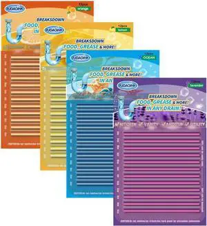 Drain Cleaner Sticks Keeps Drains and Pipes Clear and Odor As Seen On TV 4 Packs(48 pcs) Drain Cleaner Sticks Keeps Drains and Pipes Clear and Odor As Seen On TV 4 Packs(48 pcs)