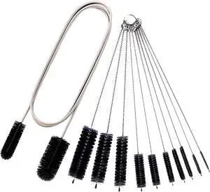 Flexible Drain Brush Straw Cleaner Set, Nylon Cleaner Double Ended Elastic Hose 65 inch and 10 PCS Extra Long Pipe Cleaner 10 inch Flexible Drain Brush Straw Cleaner Set, Nylon Cleaner Double Ended Elastic Hose 65 inch and 10 PCS Extra Long Pipe Cleaner 10 inch