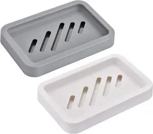 2PCS Draining Soap Dishes, Dishwashing Sponge Holder with Water Tray 2PCS Draining Soap Dishes, Dishwashing Sponge Holder with Water Tray