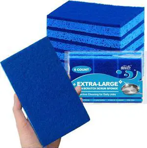 HOMEXCEL Extra Large Sponges Kitchen 6PK, Non-Scratch Sponge for Cleaning HOMEXCEL Extra Large Sponges Kitchen 6PK, Non-Scratch Sponge for Cleaning