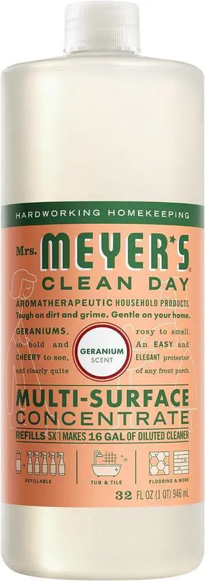 MRS. MEYER'S CLEAN DAY Multi-Surface Cleaner Concentrate, Geranium, 32 oz MRS. MEYER'S CLEAN DAY Multi-Surface Cleaner Concentrate, Geranium, 32 oz