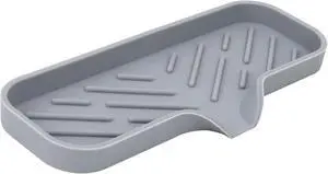 Silicone Bathroom Soap Dishes, Sponge Holder for Kitchen Sink, Shower Soap Holder with Drain, Soap Dispenser Tray, Soap Dish for Bottle, Cup, Sink or Counter Organizer - Gray 9" x 3.15" Silicone Bathroom Soap Dishes, Sponge Holder for Kitchen Sink, Shower Soap Holder with Drain, Soap Dispenser Tray, Soap Dish for Bottle, Cup, Sink or Counter Organizer - Gray 9" x 3.15"