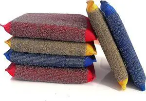 Steel Wool Scrubber Kitchen Sponges - 6 Pack Kitchen Dish Sponges Scrubbers, Non-Scratch Microfiber sponges for Cleaning, Pots and Pans Scrub Sponge Steel Wool Scrubber Kitchen Sponges - 6 Pack Kitchen Dish Sponges Scrubbers, Non-Scratch Microfiber sponges for Cleaning, Pots and Pans Scrub Sponge