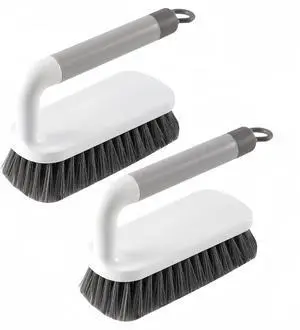 Scrub Brush, Scrubbing Cleaning Brushes, Heavy Duty Cleaning Brushes with Handle, for Shower, Bathroom, Carpet, Kitchen and Bathtub Scrubber, 2 Pack (Grey) Scrub Brush, Scrubbing Cleaning Brushes, Heavy Duty Cleaning Brushes with Handle, for Shower, Bathroom, Carpet, Kitchen and Bathtub Scrubber, 2 Pack (Grey)