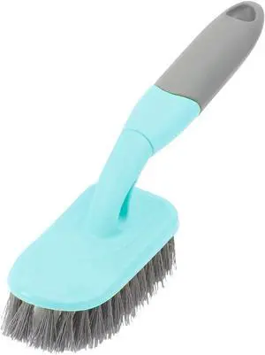 KUFUNG Scrub Brush, Cleaning Shover Scrubber with Ergonomic Handle Bristles for Bathroom Shower Sink Carpet Floor (9 inch, Blue) KUFUNG Scrub Brush, Cleaning Shover Scrubber with Ergonomic Handle Bristles for Bathroom Shower Sink Carpet Floor (9 inch, Blue)