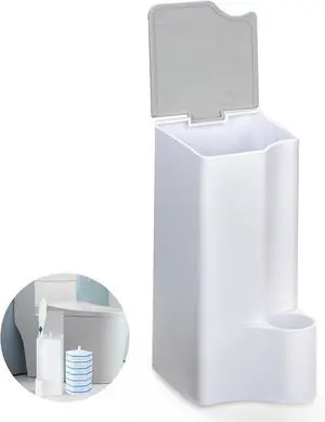 Holder for Clorox Toilet Wand, Compatible with Clorox Toilet Wand Holder only, White & Gray Holder for Clorox Toilet Wand, Compatible with Clorox Toilet Wand Holder only, White & Gray