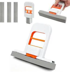 Self Squeezing Mini Mop, Orange Small Sponge Mop, Wet and Dry Use Cleaning System, Foldable Desktop Mop, One-Hand Squeeze Handle and Replaceable Head Self Squeezing Mini Mop, Orange Small Sponge Mop, Wet and Dry Use Cleaning System, Foldable Desktop Mop, One-Hand Squeeze Handle and Replaceable Head