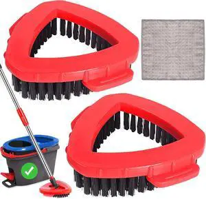 Scrub Brush for O Cedar RinseClean 2 Tank System, Ocedar Scrubber Mop Head, Spin Mop Scrub Brush Head Replacement, 1 Cleaning Clothes & 2 Pcs Hard Bristle Floor Scrub Brush for Bathroom, Kitchen, Tub Scrub Brush for O Cedar RinseClean 2 Tank System, Ocedar Scrubber Mop Head, Spin Mop Scrub Brush Head Replacement, 1 Cleaning Clothes & 2 Pcs Hard Bristle Floor Scrub Brush for Bathroom, Kitchen, Tub