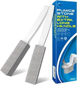 4TH Pumice Stone Toilet Bowl Cleaning Stick with Extra Large Handle,Cleans Away Limescale Stain,Hard Water Rings, Calcium,Iron and Rust. Remover for Tile/Bath/Kitchen - 2 Pack 4TH Pumice Stone Toilet Bowl Cleaning Stick with Extra Large Handle,Cleans Away Limescale Stain,Hard Water Rings, Calcium,Iron and Rust. Remover for Tile/Bath/Kitchen - 2 Pack