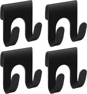 4Pcs Black Shower Caddy, Metal Shelf Basket Rack with Double Hooks for Loofah Sponge 4Pcs Black Shower Caddy, Metal Shelf Basket Rack with Double Hooks for Loofah Sponge