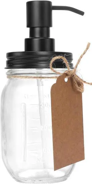 Premium Quality Mason Jar Soap Dispenser - Black 16 Ounce - Made from Rust Proof Stainless Steel Dish and Hand Soap Dispenser Ideal for Kitchen Dish Soap, Bathroom Soap Premium Quality Mason Jar Soap Dispenser - Black 16 Ounce - Made from Rust Proof Stainless Steel Dish and Hand Soap Dispenser Ideal for Kitchen Dish Soap, Bathroom Soap