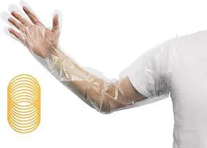 50Pcs Veterinary Insemination Rectal Long Gloves Disposable Plastic Full Arm 35.5 Inch with (Free 20 Rubber Bands) for Field Dressing House Cleaning Gardening 50Pcs Veterinary Insemination Rectal Long Gloves Disposable Plastic Full Arm 35.5 Inch with (Free 20 Rubber Bands) for Field Dressing House Cleaning Gardening