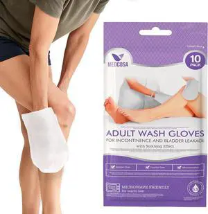 Medcosa Adult Washcloths - Unique Disposable Body Wipes Shaped Like a Glove - Unscented, Premoistened Wet Wipes - Pack of 10 Wash Cloths Medcosa Adult Washcloths - Unique Disposable Body Wipes Shaped Like a Glove - Unscented, Premoistened Wet Wipes - Pack of 10 Wash Cloths
