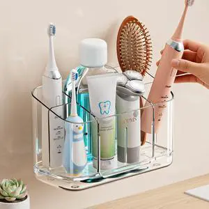 MOPMS Toothbrush Holders for Bathrooms with 5 Slots Adjustable Dividers MOPMS Toothbrush Holders for Bathrooms with 5 Slots Adjustable Dividers