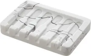 INIUNIK Self Draining Soap Dish - Marble Look Soap Holder Tray Savers Box Container Sponge Holder for Bathroom Shower Kitchen, White INIUNIK Self Draining Soap Dish - Marble Look Soap Holder Tray Savers Box Container Sponge Holder for Bathroom Shower Kitchen, White