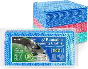 AIDEA Cleaning Wipes, Reusable Paper Towels, Disposable Towels, Domestic Wipes for Dish&Kitchen, 50 Count Multi-Purpose Cleaning Dish Rags, 12 * 12 Inch AIDEA Cleaning Wipes, Reusable Paper Towels, Disposable Towels, Domestic Wipes for Dish&Kitchen, 50 Count Multi-Purpose Cleaning Dish Rags, 12 * 12 Inch
