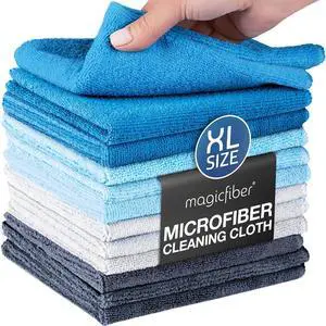 MagicFiber Microfiber Cleaning Cloth, Rags & Dish Towels, 12pk, Large 13x11 MagicFiber Microfiber Cleaning Cloth, Rags & Dish Towels, 12pk, Large 13x11