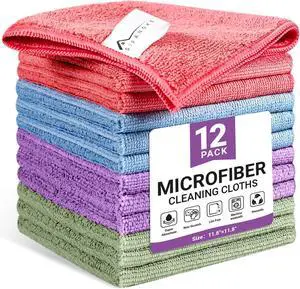 SIFANGKE Microfiber Cleaning Cloth, 12 Pack Assorted Color Cleaning Rags for Housekeeping, Colorful Reusable Microfiber Towels for Car, Kitchen, Bathroom and Household Cleaning Supplies, 11.8"X11.8" SIFANGKE Microfiber Cleaning Cloth, 12 Pack Assorted Color Cleaning Rags for Housekeeping, Colorful Reusable Microfiber Towels for Car, Kitchen, Bathroom and Household Cleaning Supplies, 11.8"X11.8"